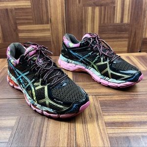 ASICS Gel Kayano 21 Women's Running Shoes Sneakers Black Pink Size 8 T4H7Q